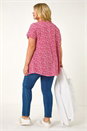PINK Curve Pleat Front Printed Stretch Top, Image 3 of 5
