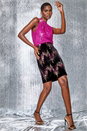 Bronze Embellished Sequin Velvet Stretch Skirt, Image 3 of 6