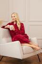 Burgundy Full Length Zip Housecoat With Inseam Pockets, Image 4 of 5