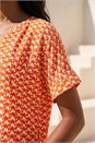 ORANGE Abstract Print Tunic Top, Image 4 of 4