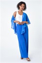 Blue Petite Chiffon Drape Cover Up, Image 2 of 5