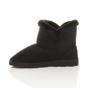Black Faux Fur Lined Ankle Boots Slippers, Image 3 of 6