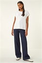 Ivory  Textured Short Sleeve Stretch T-Shirt, Image 2 of 5