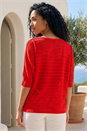 Dark Orange Textured Snit Top, Image 3 of 4