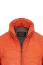 Orange Infinity Leather Orange Puffer Quilted Bomber Leather Jacket, Image 5 of 7