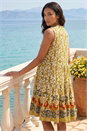 Olive Leaf Print Button Smock Dress, Image 2 of 4