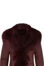 Burgundy Toscana Sheeps Leather Hood Trench Coat, Image 5 of 7