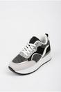 Black iKrush Black Chloe Womens Glitter Panel Platform Trainers, Image 4 of 5