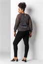 Bronze Curve Foil Shimmer Plisse Top, Image 2 of 5