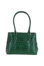 Green Croc Print Real Leather Two Section With Mid Purse Bag, Image 3 of 3