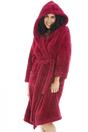 Magenta Super soft Fleece Hooded Robes, Image 3 of 5