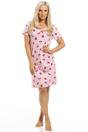 Pink Camille Lingerie Pink Strawberry Print Cotton Nightshirt, Image 1 of 4