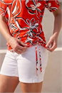 Rust Printed Ruched Top, Image 4 of 4