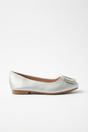  Grace Womens Rhinestone Buckle Square Toe Flats, Image 8 of 8