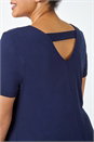 Navy  Curve Plain Bar Back Stretch Top, Image 5 of 5