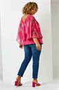 Fuchsia Curve Paisley Print Chiffon Top, Image 2 of 5