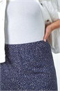 Navy  Curve Printed Elastic Waist Tapered Trousers, Image 5 of 6