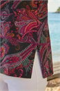 Red Paisley Print Snit Top, Image 4 of 4