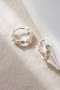 Silver Sterling Silver Dainty Daisy Hoop Earrings, Image 1 of 3