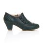 Teal Mid Heel Brogue Button Ankle Boots Shoe Boots, Image 2 of 6