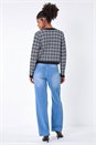 Black Boucle Knitted Contrast Cardigan, Image 3 of 7