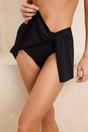 Black Slit Detail Skirted Bikini Bottom, Image 2 of 5