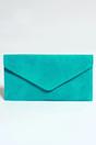 Turqouise Turquoise Suede Envelope Luxe Clutch Bag - Laura, Image 1 of 2