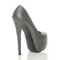 Black High Heel Platform Court Shoes, Image 4 of 6