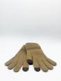 Beige Ribbed Knitted Gloves, Image 2 of 2