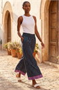 Petite Border Print Cropped Trouser, Image 1 of 4