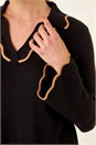 Black Scalloped Edge Knit Dress, Image 5 of 5