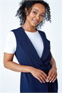 Navy  Petite Sleeveless Longline Jacket, Image 5 of 6