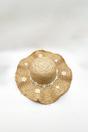 Tan Chrysanthemum Sun Hat, Image 3 of 3