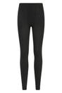 Black Fluffy Fleece Lined Thermal Leggings, Image 1 of 4