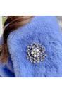 Silver Vintage Brooch with Pearl and Crystal, Image 2 of 3