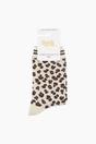 Cream Leopard Combed Cotton Glitter Socks, Image 4 of 4
