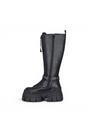 Black Womens High Goth Biker Boots -Gospher Hi, Image 5 of 7