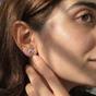 Silver Dainty Evil Eye Silver Minimalist Stud Earrings, Image 3 of 4
