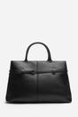 Black Flores Luxury Structured Leather Tote Bag, Image 1 of 8
