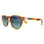 Brown Round Striped Brown Blue Polarized Sunglasses, Image 2 of 4
