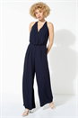 Navy  Wide Leg Back Detail Jumpsuit, Image 4 of 5