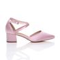 Light Pink AJVANI Light Pink Mid Block Heel Crossed Strap Pointed Toe 2 Part Heels, Image 2 of 6