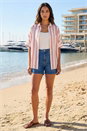 Light Pink Stripe Print Buttoned Shirt, Image 2 of 4