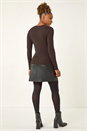 Chocolate Faux Pearl Ribbed Knit Jumper, Image 3 of 6