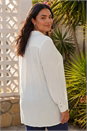 Ivory  Curve Lace Trim Pintuck Blouse, Image 2 of 4