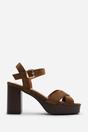 Khaki 'Yvette' Cross Over Platform Sandals, Image 2 of 7