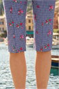 Navy  Floral Print Cropped Stretch Trouser , Image 4 of 4