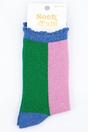 Light Pink Sock Talk Light Pink Colour Block Glitter Ankle Socks, Image 4 of 4