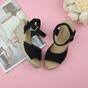 Black AJVANI Black Mid Wedge Heel Ankle Strap Sandals Espadrilles, Image 4 of 6