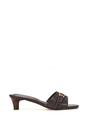 Brown XY LONDON Brown 'Romee' Slip On Low Kitten Heel Mule Sandals, Image 1 of 6